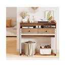 Extending Writing Desk Console Table With 2 Drawers Natural