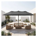 Extra Large Patio Umbrella With Base Double Sided Market Umbrella