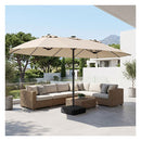 Extra Large Patio Umbrella With Base Double Sided Market Umbrella
