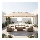 Extra Large Patio Umbrella With Base Double Sided Market Umbrella