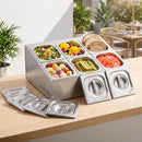6 Pan Food Serving Display Container Stainless Steel Food Container Lids