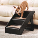 Dog Ramp 3 Steps Pet Stairs For Bed Sofa Car Foldable Portable Ladder Black