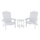 Outdoor Table and Chairs HDPE Adirondack Beach Chair Sun Lounge Patio Furniture Garden White