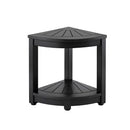 Outdoor Coffee Side Table HDPE Desk Corner Shower Stool Bench Seat with Storage Shelf Black