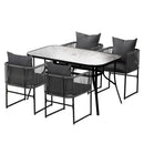 5PC Outdoor Dining Set Table and Chairs Patio Furniture Garden Bistro Set Black