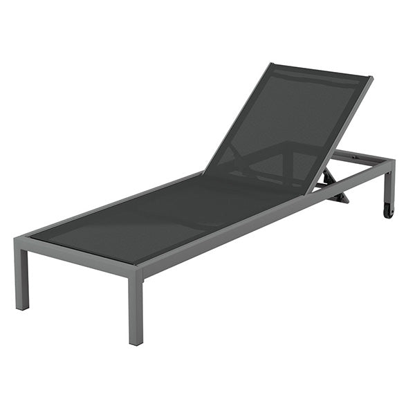 Sun Lounger Outdoor Lounge Chair Patio Furniture Aluminium Wheels Pool