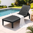 Sun Lounge Adjustable Lounger Patio Outdoor Furniture Lightweight Black