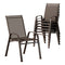 6Pcs Outdoor Dining Chairs Stackable Chair Patio Garden Furniture Brown