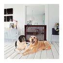 3 Panel Folding Wood Pet Slide Gate With Adjustable Length For Dogs