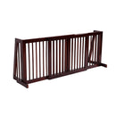 3 Panel Folding Wood Pet Slide Gate With Adjustable Length For Dogs