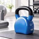 16kg Kettlebell Cast Iron Weightlifting Bench Dumbbells Kettle Bell Blue