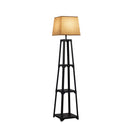 Floor Lamps Fabric Shade Reading Light with Display Shelf