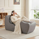 Chaise Lounge Chair Ergonomic S-Curve Floor Lounger Boneless Lounge Chairs Grey