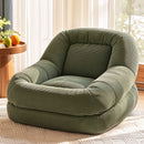 Armchair Floor Chair Couch Recliner 1 Seater Cloud Chaise Lounge Corduroy Green