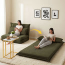 Floor Lounge Sofa Bed Folding Chaise Chair Green & Coffee Table Side Table Marble Effect