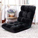 Floor Lounge Sofa Bed Flannel Fabric Black