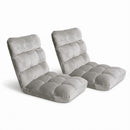 2X Lounge Sofa Bed Flannel Fabric Grey