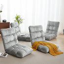 4X Lounge Sofa Bed Flannel Fabric Grey