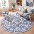 120 cm Roung Rugs for Living Room Pad-Free Dense Dot Backing Stops Slipping & Robot Vacuum Friendly, Vintage Carpet for Reading Nook Dining Area, 100% Polyester Washable