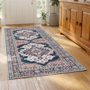 80 x 180 cm Washable Runner Area Rug No Hard Glue Quilt-Like Soft for Home Decor, 0.5cm Ultra-Thin Pet Friendly Bohemian Medallion Bedroom Carpet