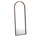 Wooden Full Length Mirror 166x60cm Arched Floor Mirrors Brown