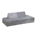 Kids Play Couch Modular Foam Sofa Bed DIY 2 Seater Grey