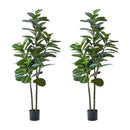2x Artificial Fiddle Leaf Fig Tree Lifelike Faux Plants 150cm