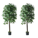 2x Artificial Ficus Tree Faux Potted Plants 180cm