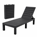 Sun Lounge Outdoor Folding Recliner Patio Pool Beach Chair Slatted Black