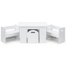 3PCS Kids Table and Chairs Set Storage Toys Play Activity Desk