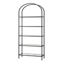 5 Tiers Bookshelf Industrial Etagere Bookcase Display Shelf Black