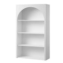 4 Tier Bookshelf Arched Fluted Storage Display Cabinet Unit White