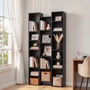 Bookshelf Display Shelves CD DVD Storage Rack Tall Bookcase Black