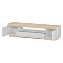 Tv Cabinet Entertainment Unit Stand Storage Drawer Shelf 180Cm White Wood