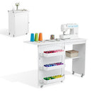 Folding Sewing Table Sewing Machine Desk Multi-functional Rolling Work Table Craft Station