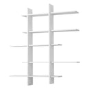 15-Section Wall Mounted Display Shelf, Floating Bookshelf for Books and Decor, Extra Thick E1 PB Board for Home Study and Living Room, 116 x 18 x 129 cm