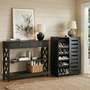 Shoe Rack Cabinet & Console Table Set Storage Shelf Black