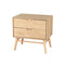 Bedside Table Drawers Side End Table Storage Cabinet Nightstand Oak Gino