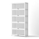 5-Tier Display Cabinet Storage Bookshelf Clear Shelf White