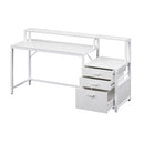 Computer Desk Home Office Study Table Desks with Drawers Open Shelf White 160CM