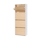 Shoe Rack Cabinet 24 Pairs Adjustable Shelf Pine