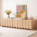 180cm TV Unit Scalloped Entertainment Cabinet w/ Adjustable Shelves Wood