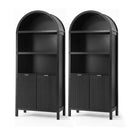 Buffet Sideboard Cabinet Pantry X2 180CM Arched Storage Bookshelf Black