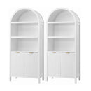 Buffet Sideboard Cabinet Pantry X2 180CM Arched Storage Bookshelf White