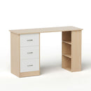 Computer Desk Drawer Shelf Oak White 120CM