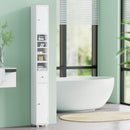 Bathroom Storage Cabinet 180cm Tall Slim Floor Cupboard Toilet Narrow Linen Tower