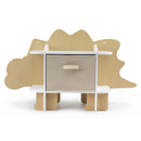 Dinosaur Kids Bookshelf 2-Tier Children's Bookcase Wooden with with Fabric Drawer, Toddler Bookshelf Toy Storage Organizer for Preschool, Kids Room, Playroom, Nursery