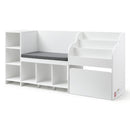Kids Storage Unit Bookshelf Toy Box Organiser Bench Seat Cabinet 170cm White