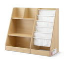 Kids Bookshelf Wood Bookcase Children Storage Rack Display Shelves Holder