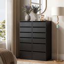 2x Chest of 6 Drawers Dresser Tallboy Black